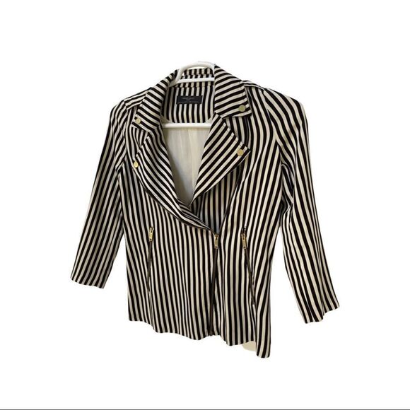 Zara TRF black cream strike blazer size XS like new - Picture 6 of 8